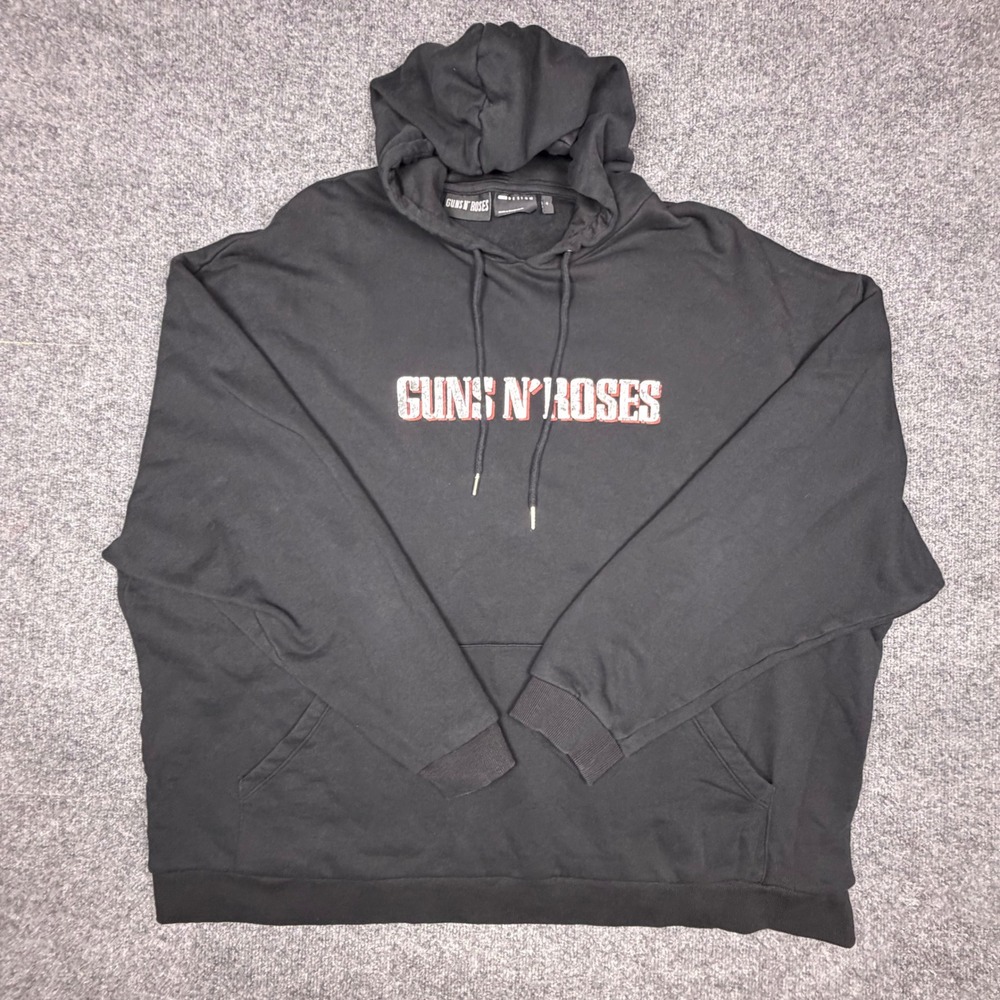 ASOS DESIGN Guns N Roses Tour 1991 Graphic Hoodie Mens 4XL Black Pullover
